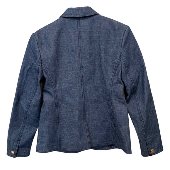Tory Burch Raw Denim Blazer Size 6 - Picture 6 of 11
